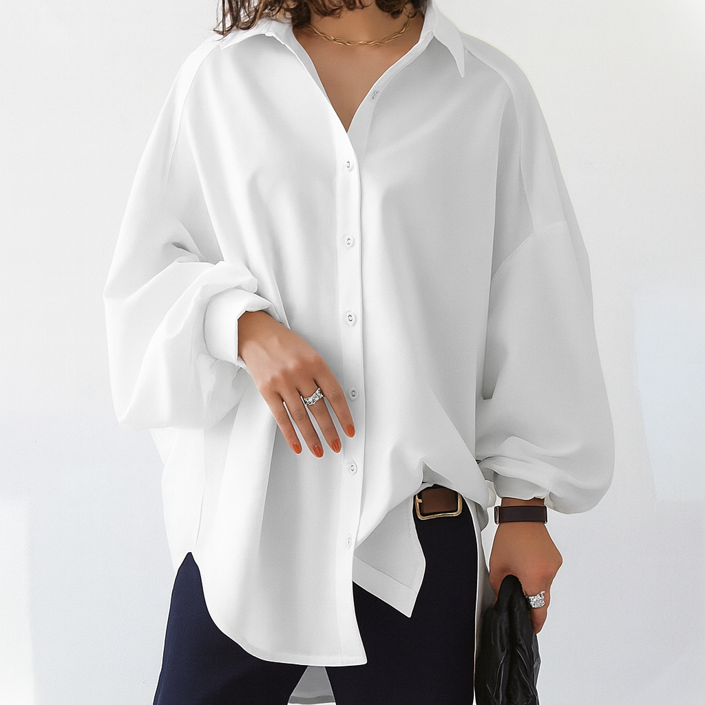 Oversized Blouse met Knoopsluiting voor Dames