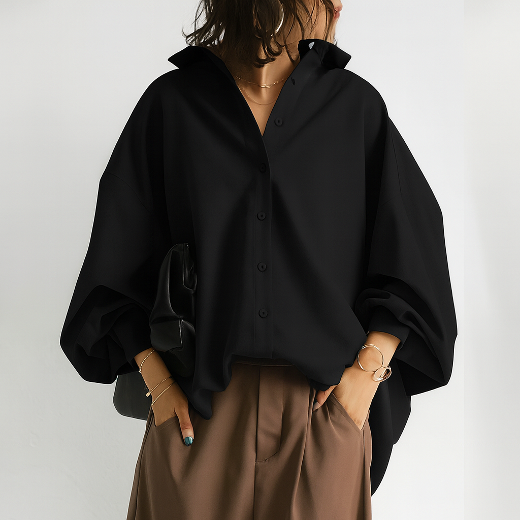 Oversized Blouse met Knoopsluiting voor Dames