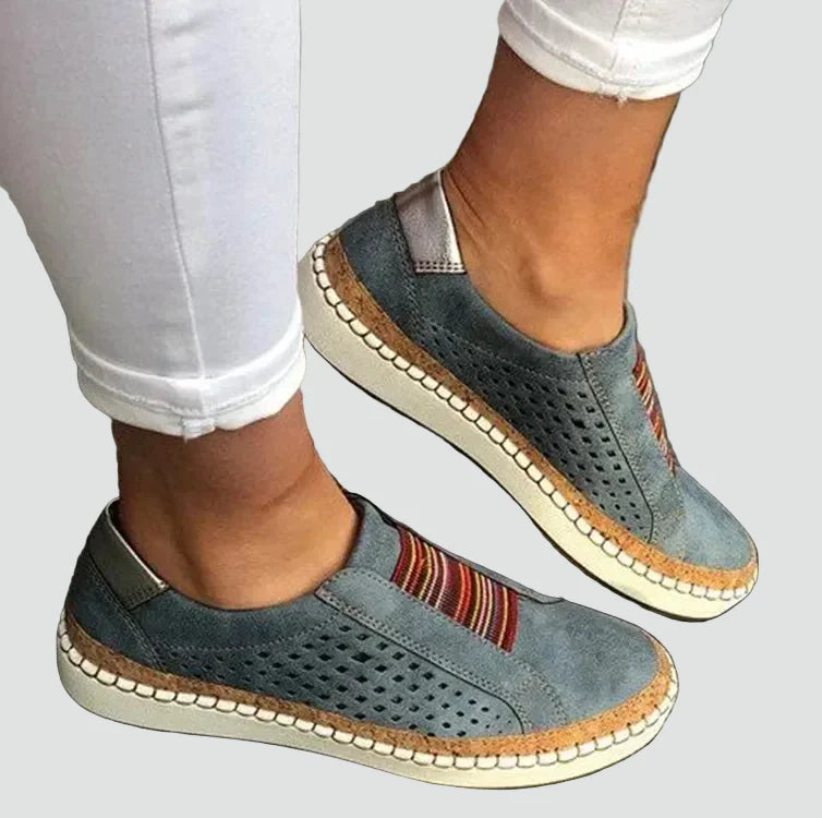 Perforeerde Slip-On Loafers voor Dames