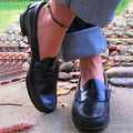 Leren Loafers met Pennydetail voor Dames