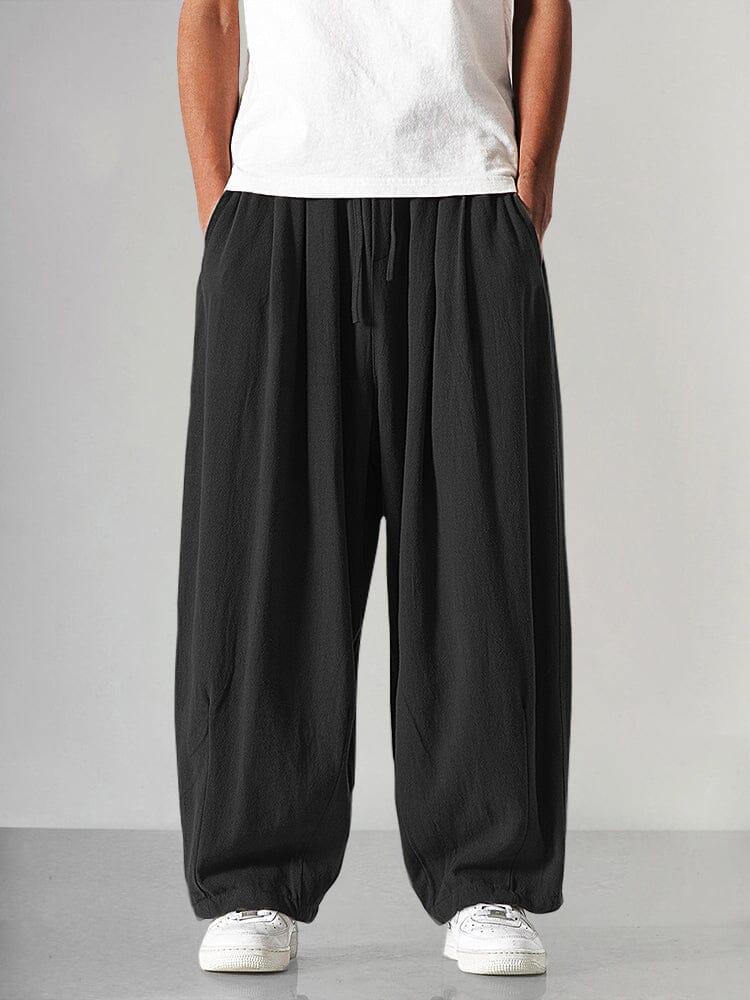 Wijde Pijp Linnen Pantalon voor Heren