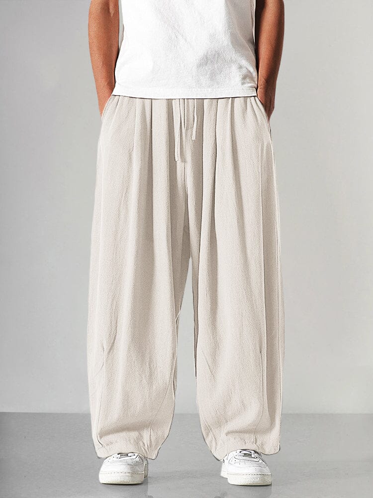 Wijde Pijp Linnen Pantalon voor Heren