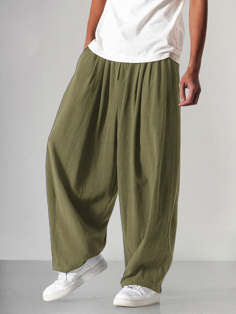 Wijde Pijp Linnen Pantalon voor Heren