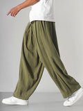 Wijde Pijp Linnen Pantalon voor Heren