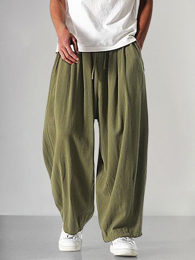 Wijde Pijp Linnen Pantalon voor Heren