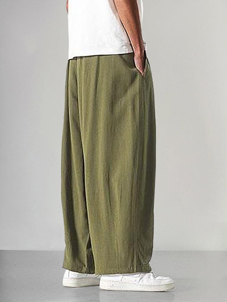 Wijde Pijp Linnen Pantalon voor Heren