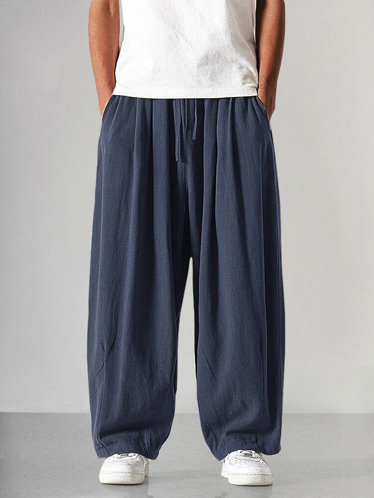 Wijde Pijp Linnen Pantalon voor Heren
