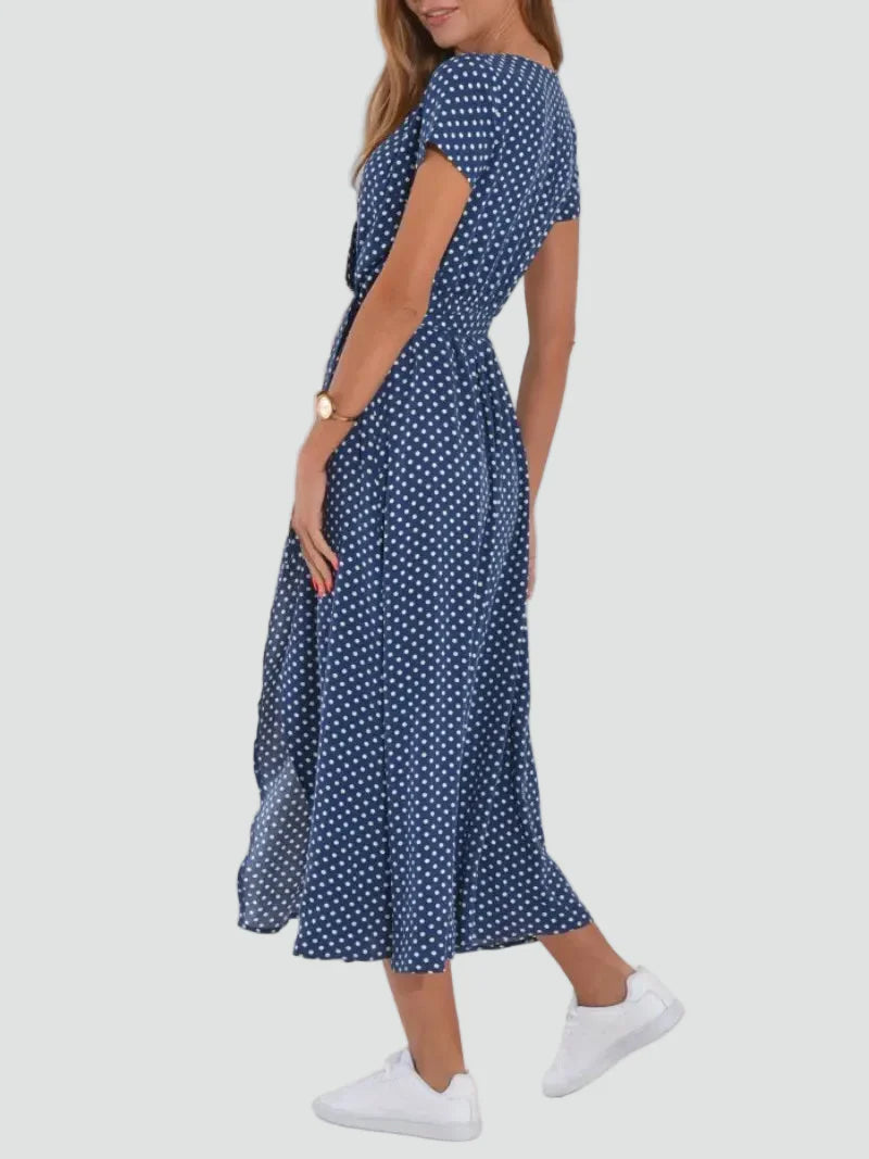 V-Hals Midi Jurk met Overslag voor Dames