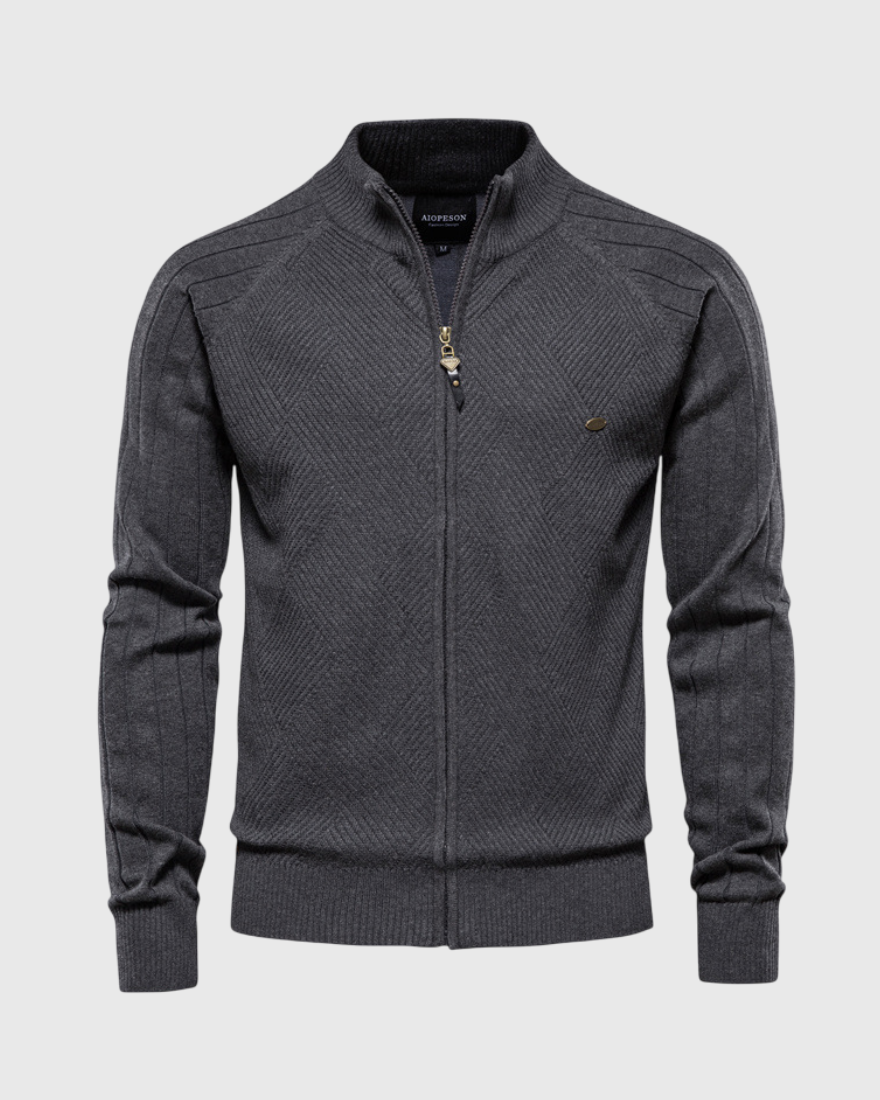 Jacquard Kraagtrui met Rits voor Heren