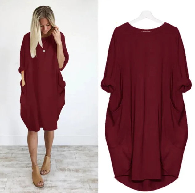 Floor | Oversized Jurk met Steekzakken voor Dames