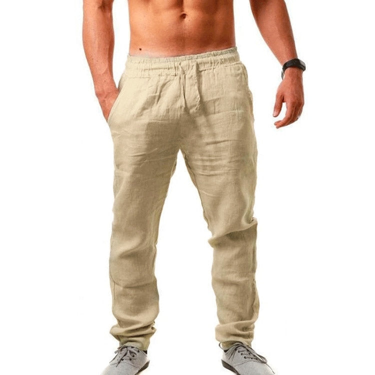 Linnen Rechte Pantalon voor Heren