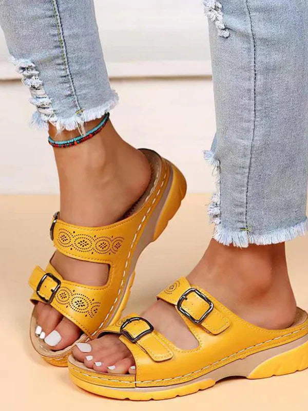 Kiri | Open Teen Sandalen met Verstelbare Gespen voor Dames