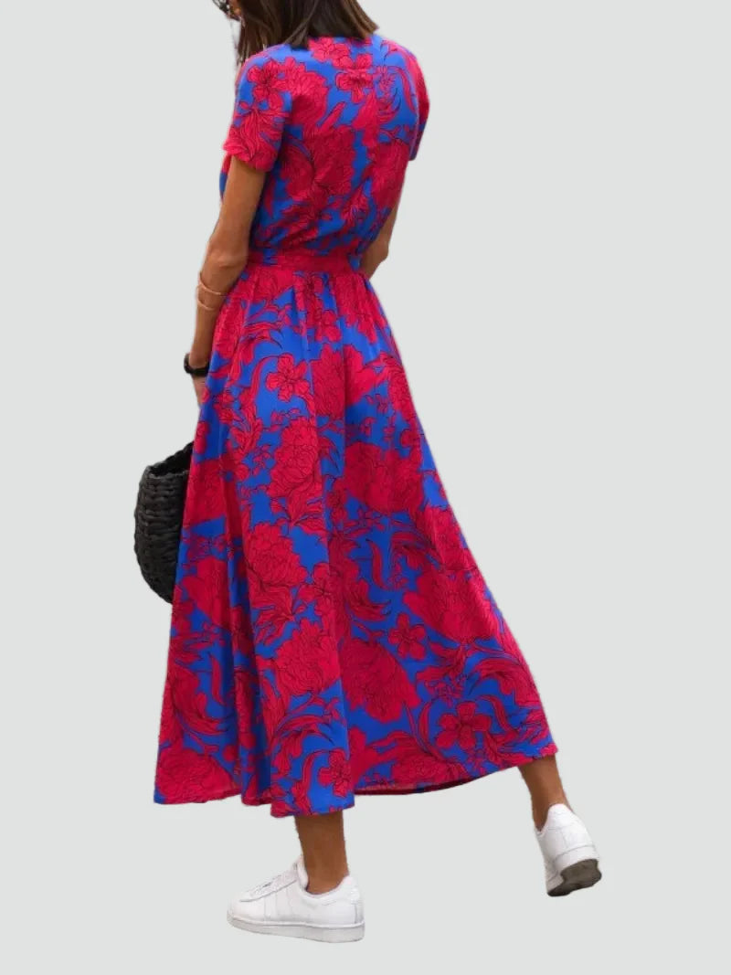 V-Hals Midi Jurk met Overslag voor Dames