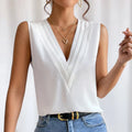 V-Hals Mouwloze Blouse voor Dames