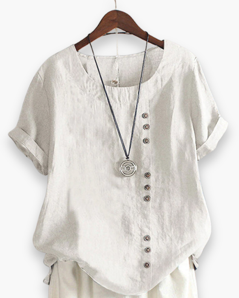 Linen Button-Down Blouse voor Dames