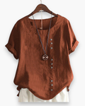 Linen Button-Down Blouse voor Dames