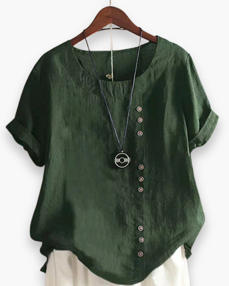 Linen Button-Down Blouse voor Dames