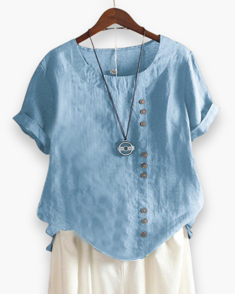 Linen Button-Down Blouse voor Dames