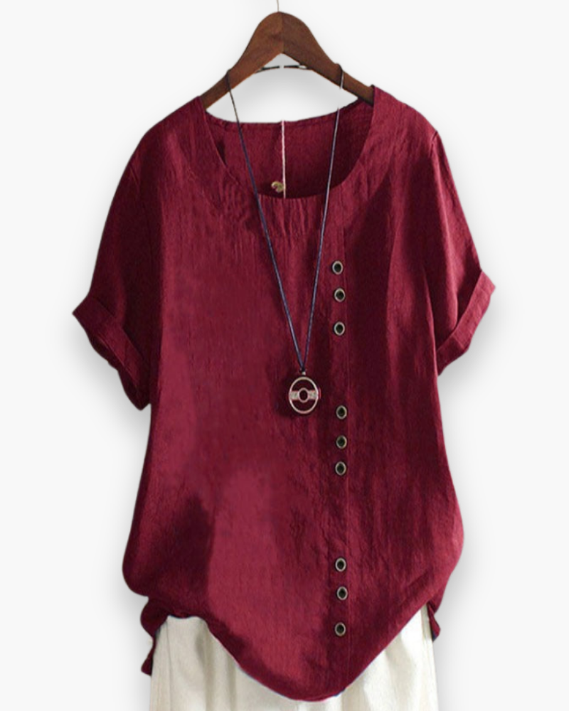Linen Button-Down Blouse voor Dames