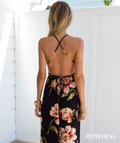 V-Hals Bloemen Zomerjurk Mouwloos voor Dames