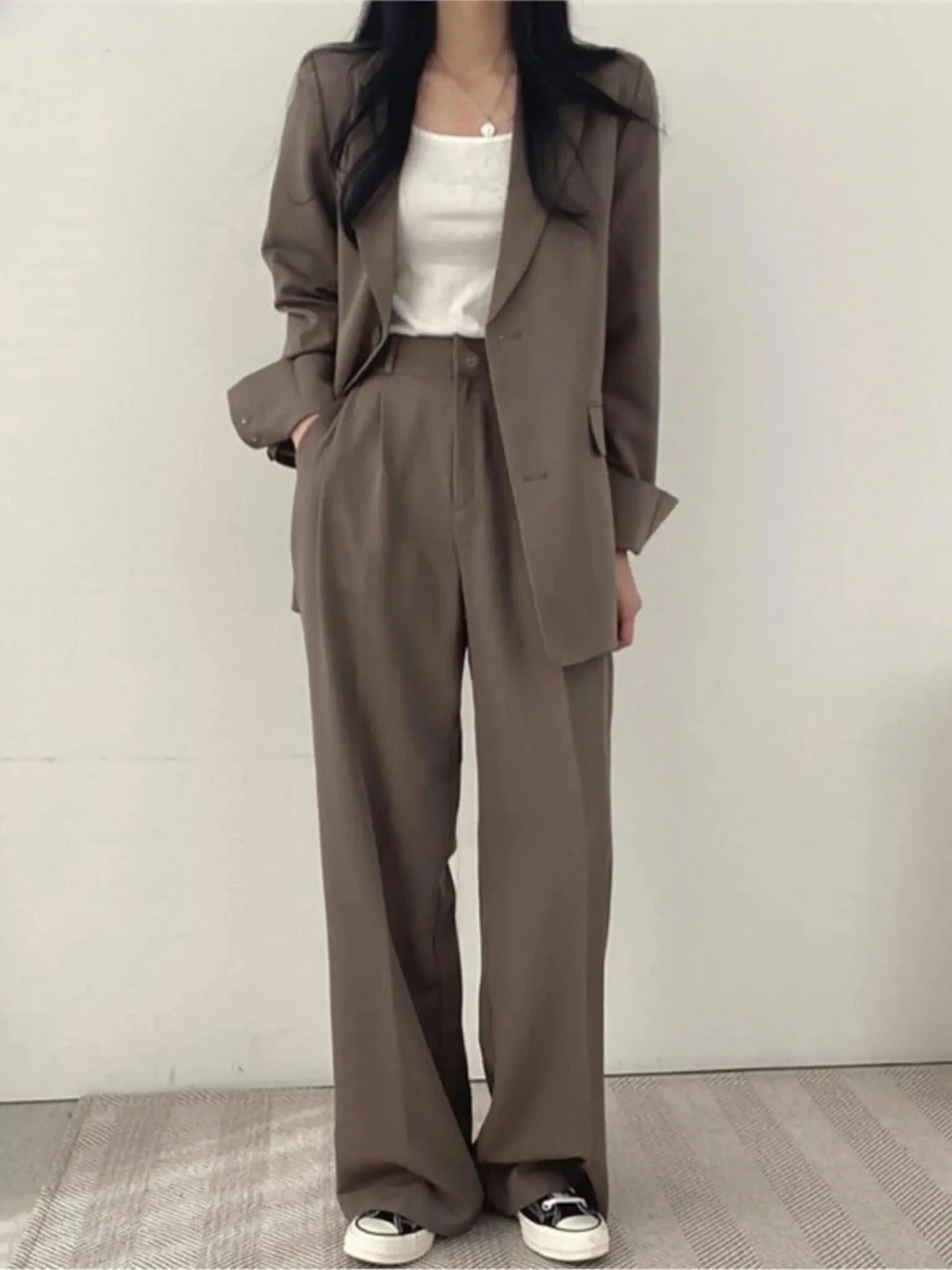 Tweedelige Pak met Oversized Blazer en Broek voor Dames