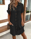 Button-Down Linnen Shirt Jurk voor Dames