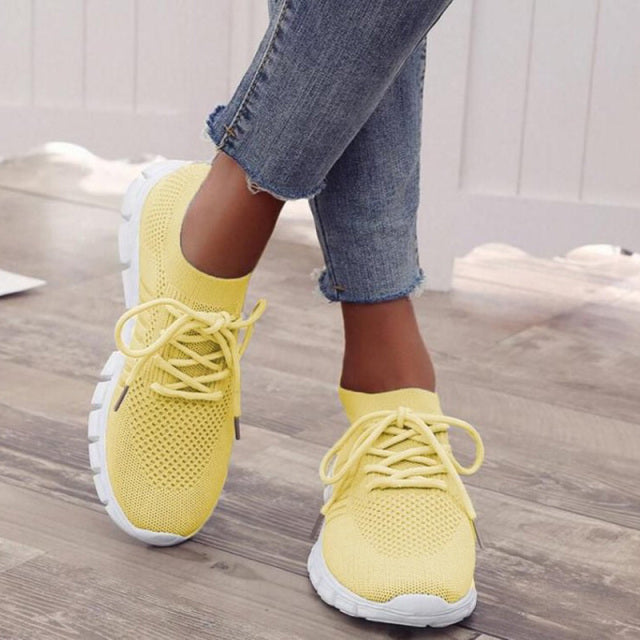 Lace-Up Mesh Sneakers voor Dames