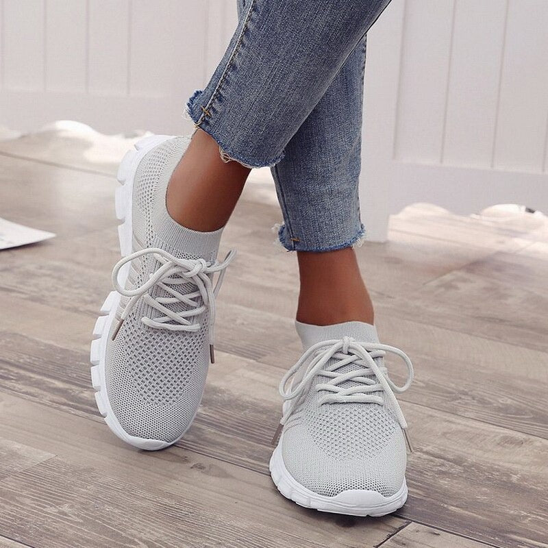 Lace-Up Mesh Sneakers voor Dames