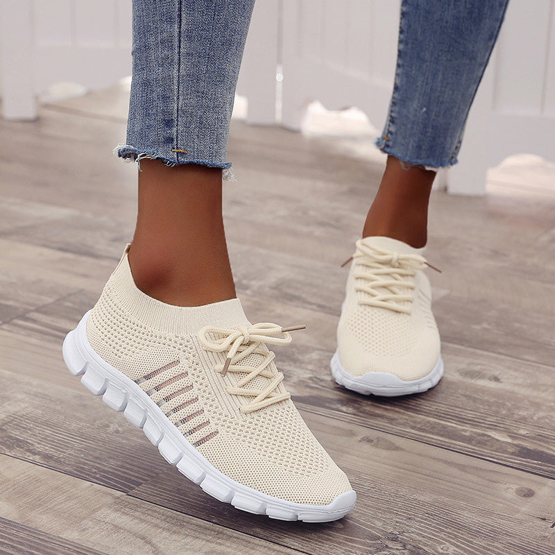 Lace-Up Mesh Sneakers voor Dames