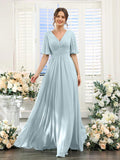 V-Hals Chiffon Maxi Jurk voor Dames