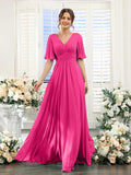 V-Hals Chiffon Maxi Jurk voor Dames