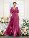 V-Hals Chiffon Maxi Jurk voor Dames