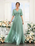 V-Hals Chiffon Maxi Jurk voor Dames