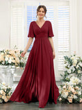 V-Hals Chiffon Maxi Jurk voor Dames