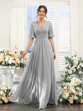 V-Hals Chiffon Maxi Jurk voor Dames