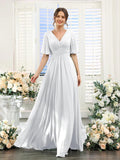 V-Hals Chiffon Maxi Jurk voor Dames