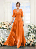 V-Hals Chiffon Maxi Jurk voor Dames