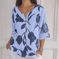 Abel | V-Hals Bloemen Blouse met Driekwartmouwen voor Dames