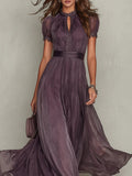 Chiffon Maxi Jurk met Keyhole Hals voor Dames