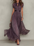 Chiffon Maxi Jurk met Keyhole Hals voor Dames