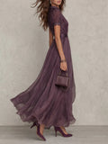 Chiffon Maxi Jurk met Keyhole Hals voor Dames