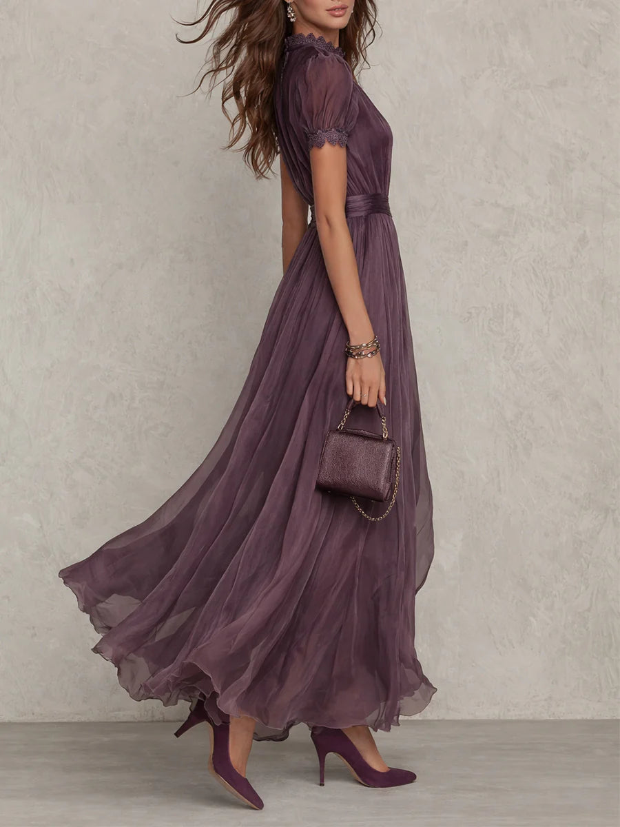 Chiffon Maxi Jurk met Keyhole Hals voor Dames