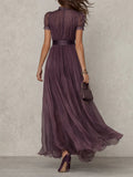 Chiffon Maxi Jurk met Keyhole Hals voor Dames