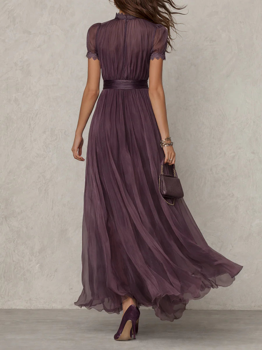 Chiffon Maxi Jurk met Keyhole Hals voor Dames