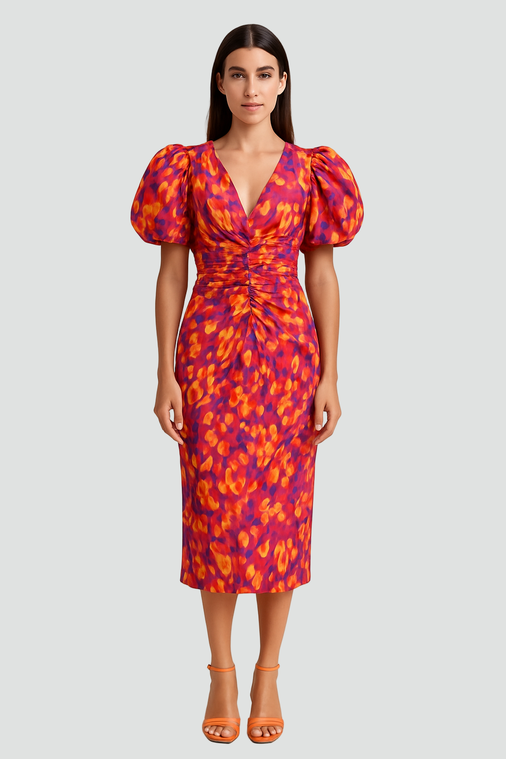 Midi Jurk met Bufmouwen voor Dames
