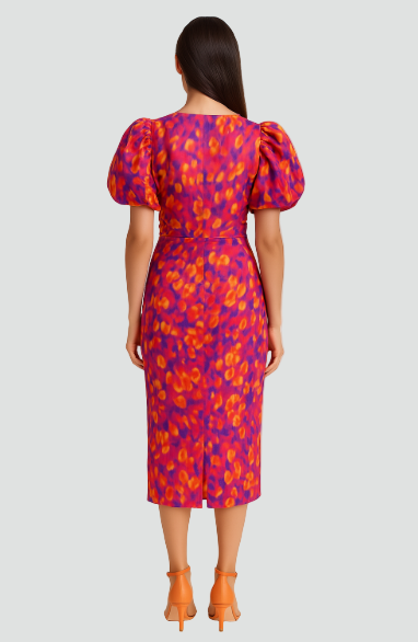 Midi Jurk met Bufmouwen voor Dames