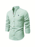 Linnen Slim Fit Overhemd met Lange Mouwen voor Heren