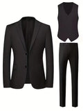 Slim Fit Double-Breasted Driedelig Pak Set voor Heren
