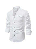 Linnen Slim Fit Overhemd met Lange Mouwen voor Heren