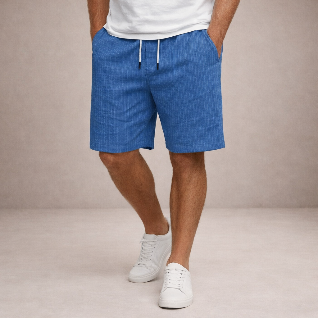 Linnen Regular Fit Korte Broek met Steekzakken voor Heren